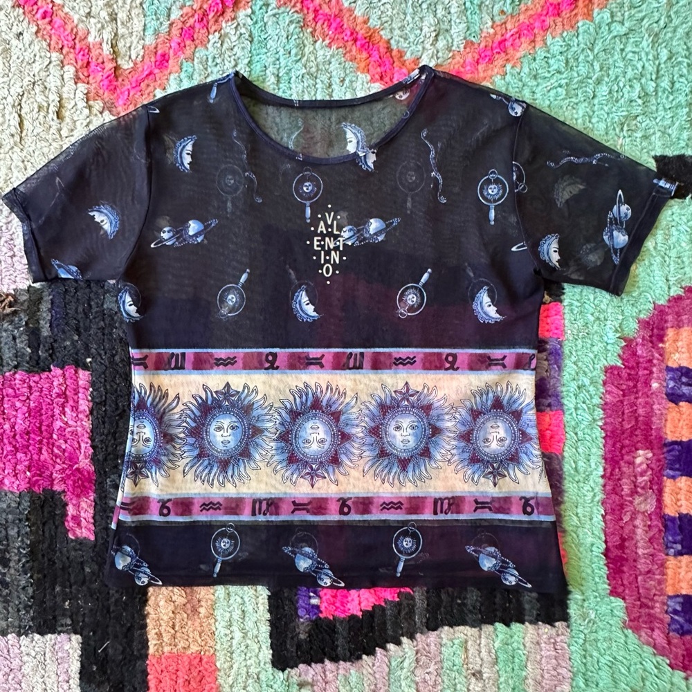 Vintage Valentino Zodiac Mesh Top